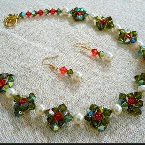 NWT Padparadscha Crystal Necklace Set